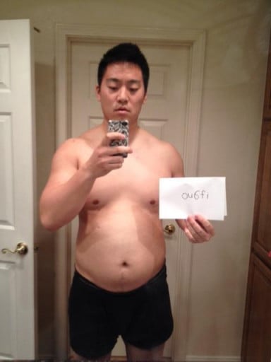 A progress pic of a 6'2" man showing a snapshot of 250 pounds at a height of 6'2