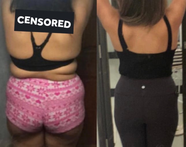 5'5 Female Progress Pics of 65 lbs Weight Loss 250 lbs to 185 lbs