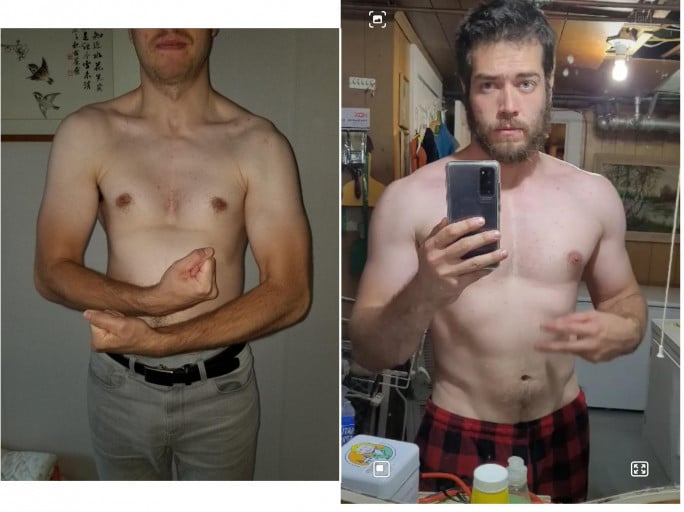 6 feet 1 Male Before and After 20 lbs Weight Gain 190 lbs to 210 lbs
