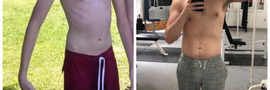 58 lbs Weight Gain Before and After 6 foot Male 117 lbs to 175 lbs
