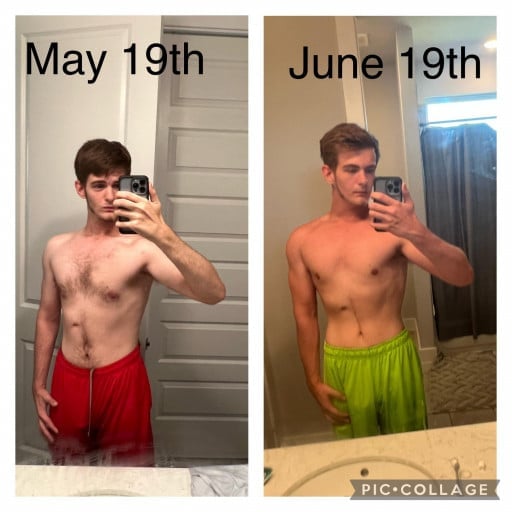 6 foot Male Before and After 2 lbs Muscle Gain 145 lbs to 147 lbs