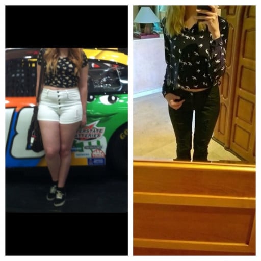 Before and After 52 lbs Weight Loss 5'6 Female 165 lbs to 113 lbs