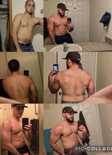 5 feet 11 Male Before and After 20 lbs Weight Gain 175 lbs to 195 lbs