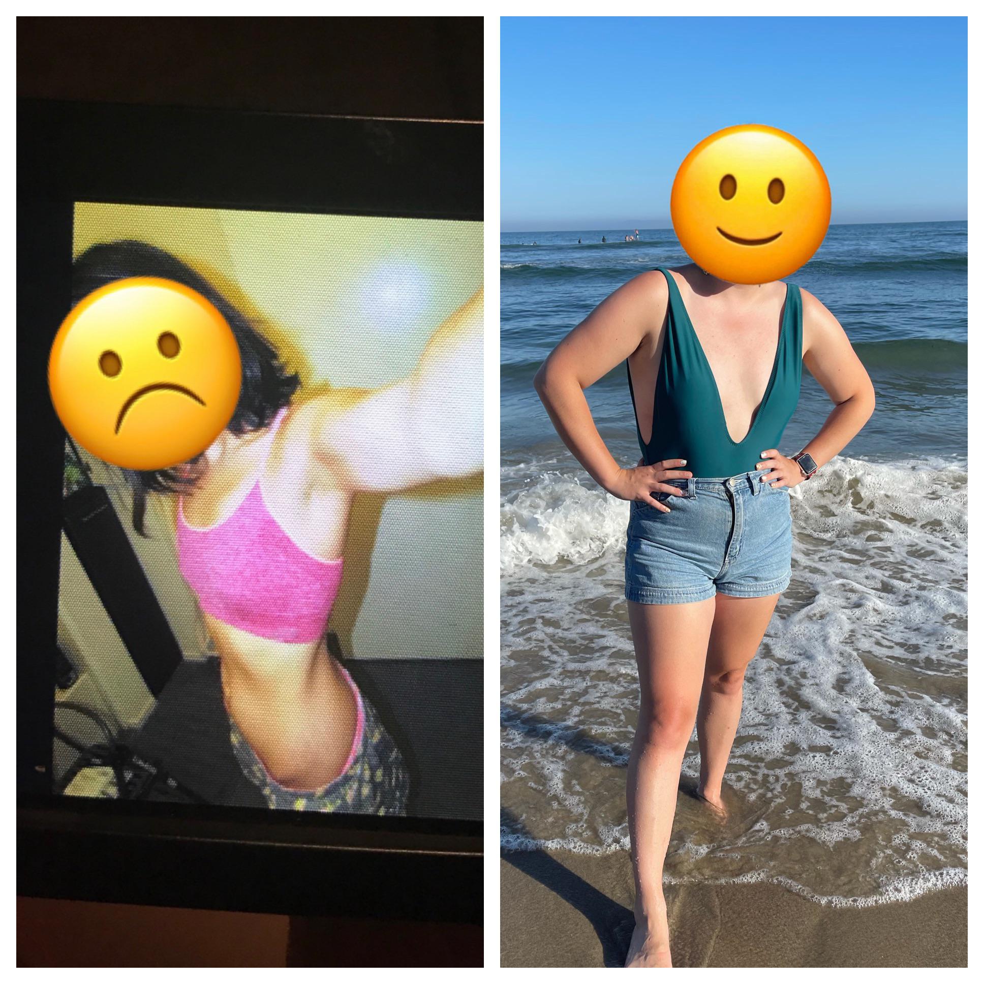 5'5 Female Before and After 30 lbs Muscle Gain 100 lbs to 130 lbs