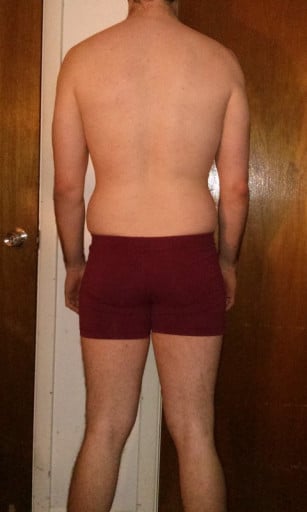 A before and after photo of a 6'0" male showing a snapshot of 178 pounds at a height of 6'0