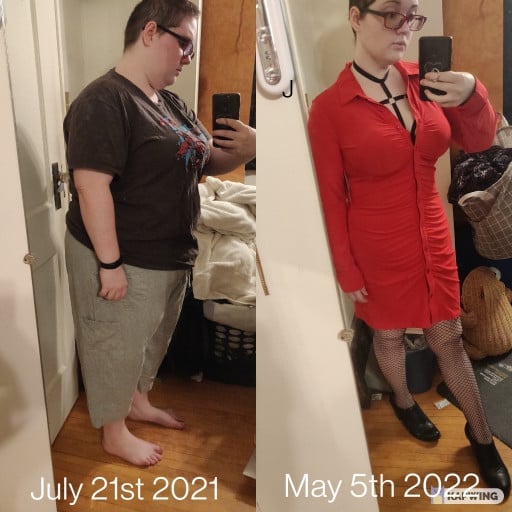5'3 Female 101 lbs Weight Loss Before and After 260 lbs to 159 lbs