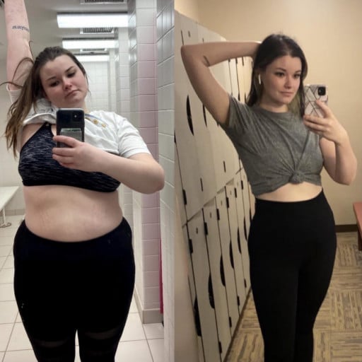 5 feet 8 Female 80 lbs Weight Loss Before and After 235 lbs to 155 lbs