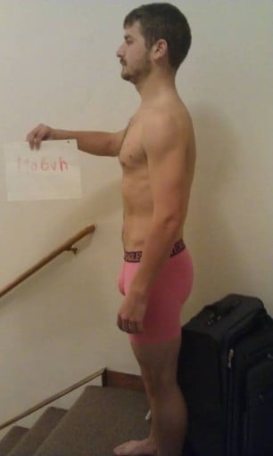 A picture of a 5'11" male showing a snapshot of 172 pounds at a height of 5'11