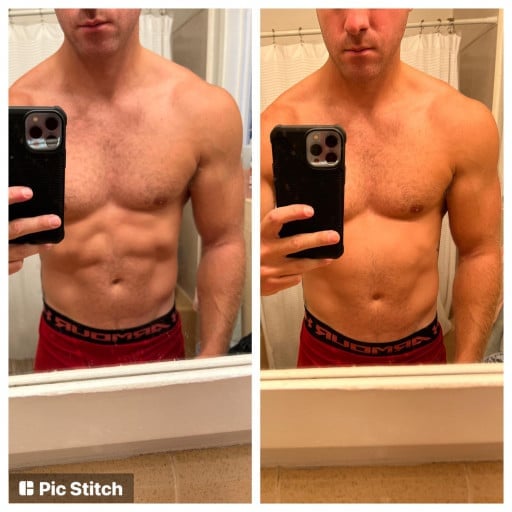 6 foot 1 Male 9 lbs Fat Loss Before and After 195 lbs to 186 lbs