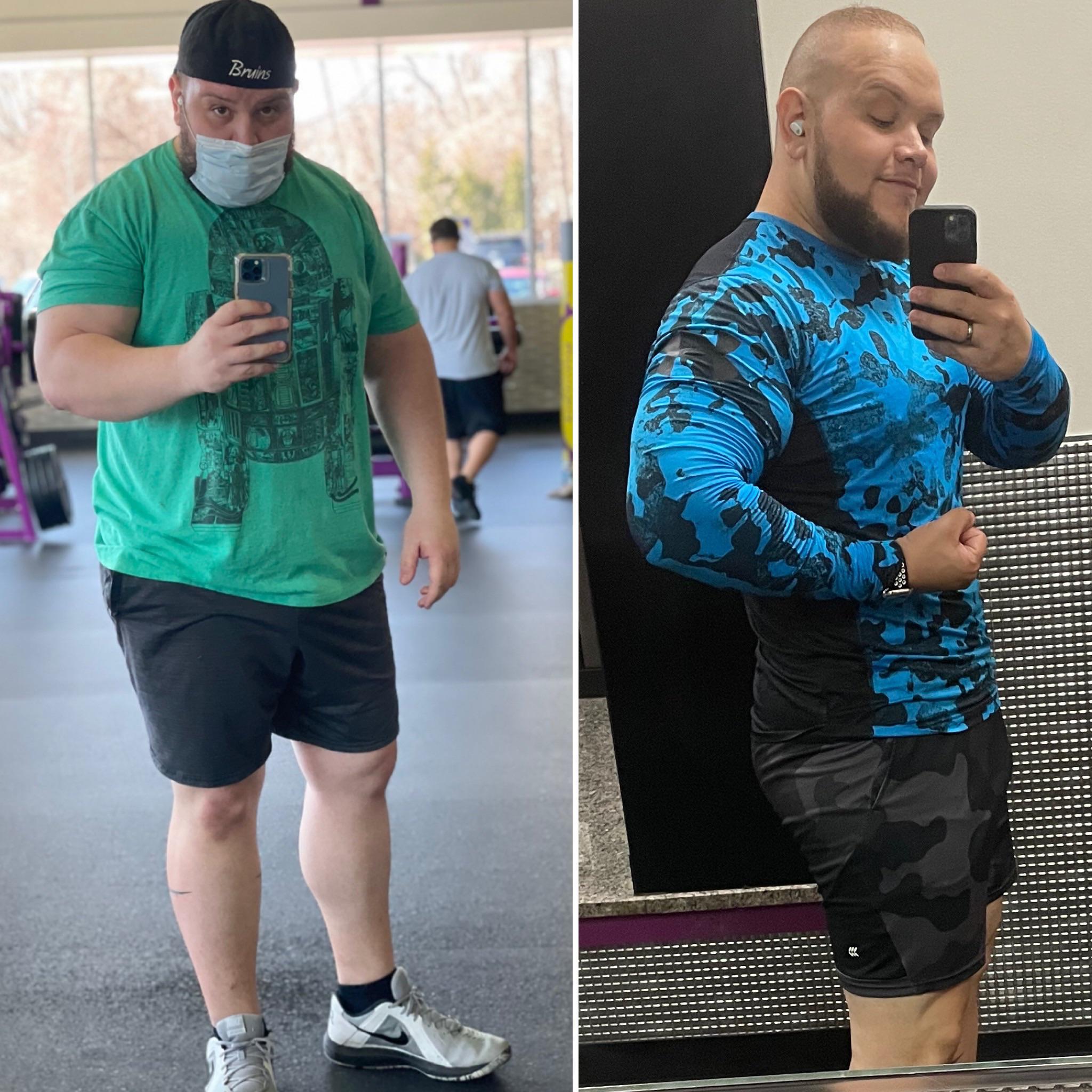 100 lbs Weight Loss Before and After 6 feet 2 Male 330 lbs to 230 lbs
