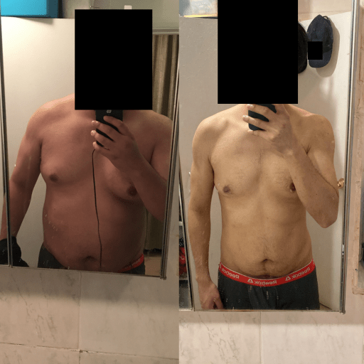 6 foot 2 Male 99 lbs Weight Loss Before and After 275 lbs to 176 lbs