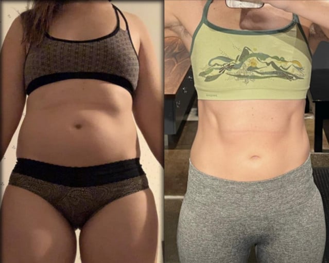 5'9 Female Before and After 21 lbs Fat Loss 165 lbs to 144 lbs