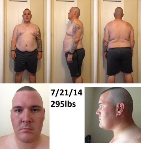 6 foot Male 51 lbs Fat Loss Before and After 295 lbs to 244 lbs