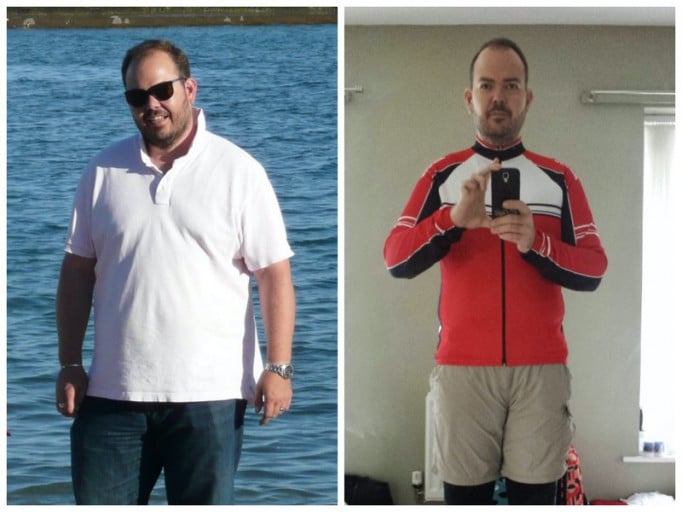 A picture of a 6'3" male showing a weight loss from 306 pounds to 245 pounds. A respectable loss of 61 pounds.