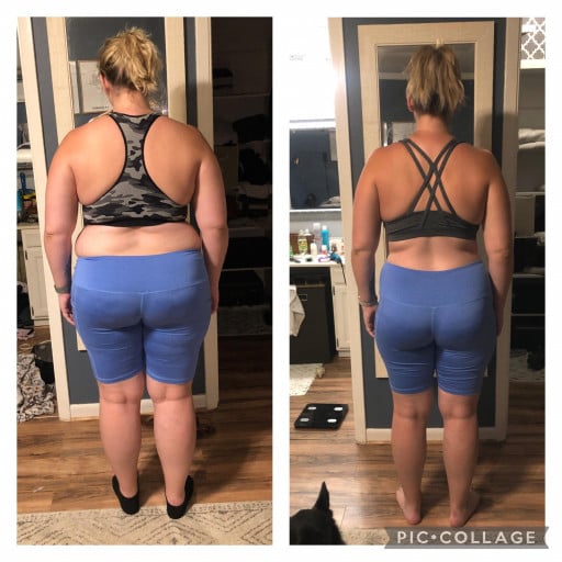 45 lbs Weight Loss Before and After 5'9 Female 253 lbs to 208 lbs