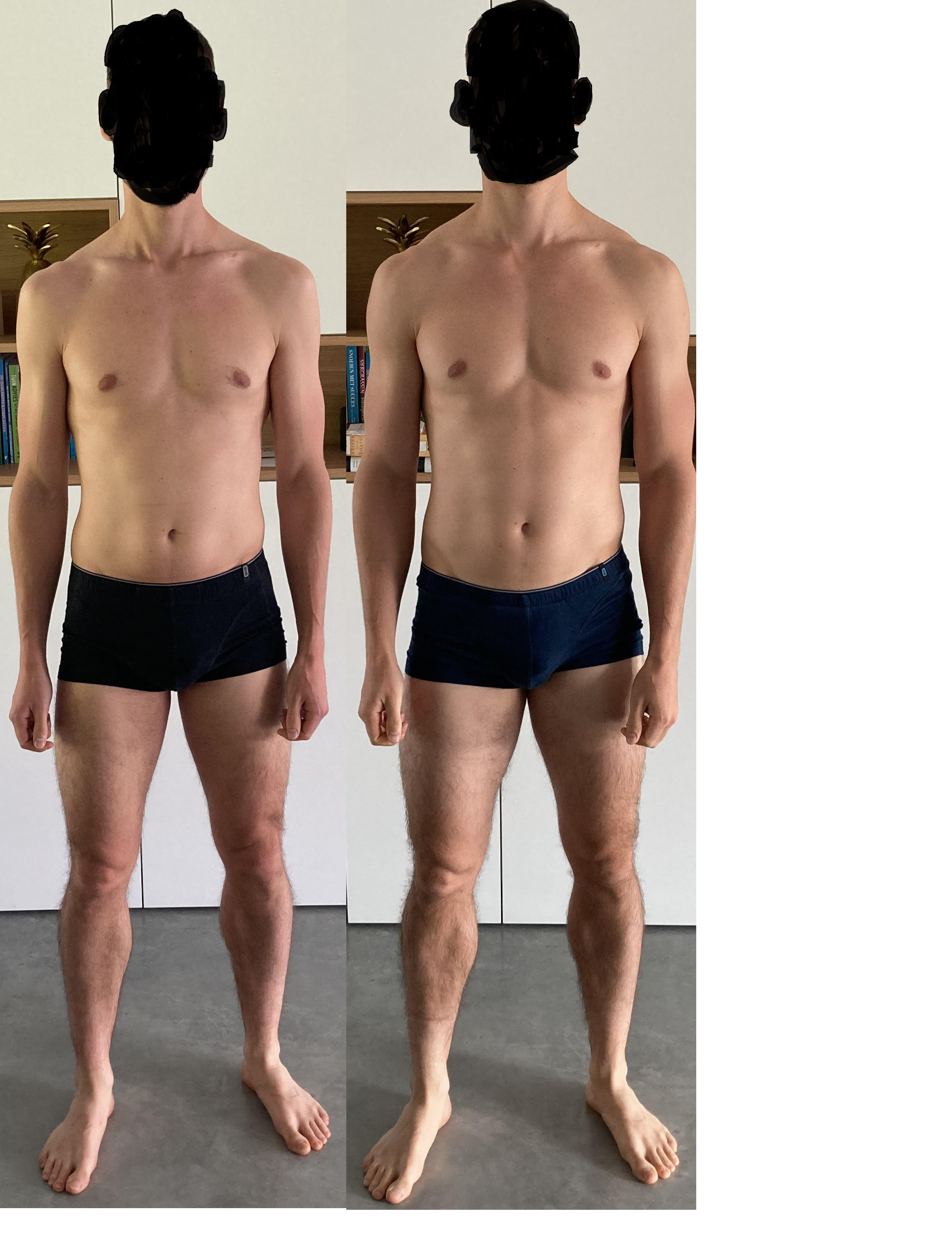 Progress Pics of 10 lbs Weight Gain 6 foot Male 165 lbs to 175 lbs
