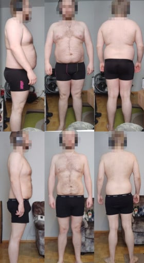 5 foot 8 Male 58 lbs Fat Loss Before and After 206 lbs to 148 lbs