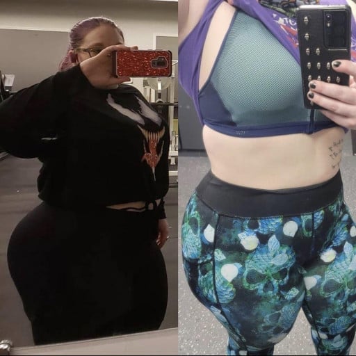 5 foot Female 80 lbs Weight Loss Before and After 240 lbs to 160 lbs