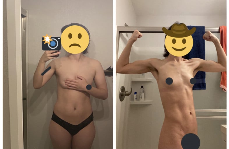 5'9 Female Before and After 29 lbs Weight Loss 155 lbs to 126 lbs