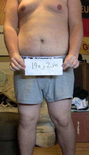 A picture of a 6'1" male showing a snapshot of 285 pounds at a height of 6'1