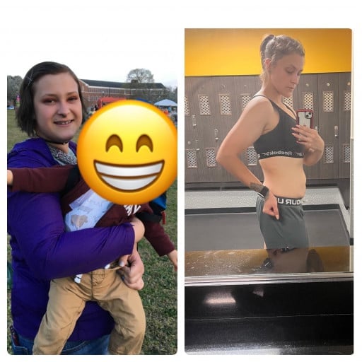 Before and After 90 lbs Weight Loss 5 foot 9 Female 240 lbs to 150 lbs