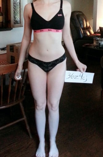 A picture of a 5'5" female showing a snapshot of 116 pounds at a height of 5'5