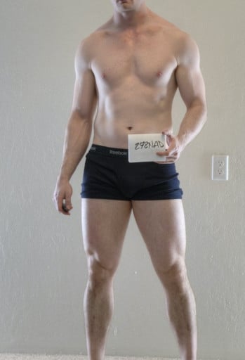 A picture of a 6'0" male showing a snapshot of 196 pounds at a height of 6'0