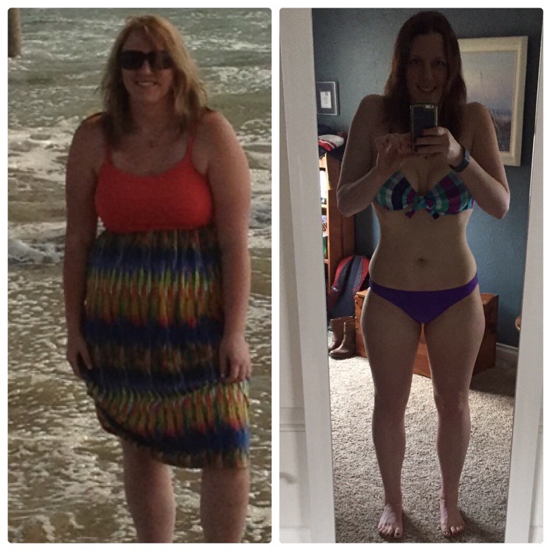 Before and After 90 lbs Fat Loss 5'9 Female 255 lbs to 165 lbs