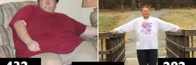 Before and After 150 lbs Fat Loss 5 feet 10 Male 432 lbs to 282 lbs