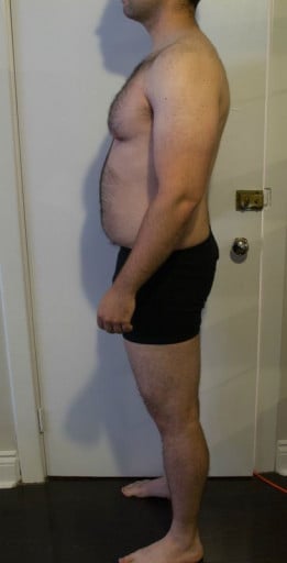A progress pic of a 6'1" man showing a snapshot of 221 pounds at a height of 6'1