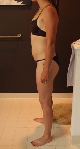 A picture of a 5'6" female showing a snapshot of 140 pounds at a height of 5'6