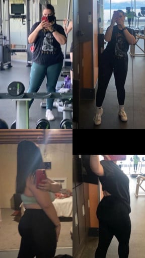 Before and After 10 lbs Weight Loss 5 feet 6 Female 205 lbs to 195 lbs