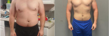 40 lbs Fat Loss Before and After 5 feet 9 Male 236 lbs to 196 lbs