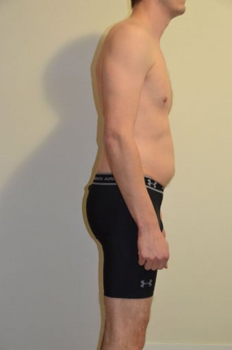 A picture of a 6'0" male showing a snapshot of 174 pounds at a height of 6'0