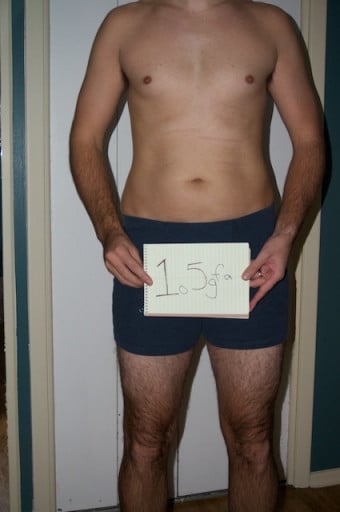A picture of a 6'4" male showing a snapshot of 202 pounds at a height of 6'4