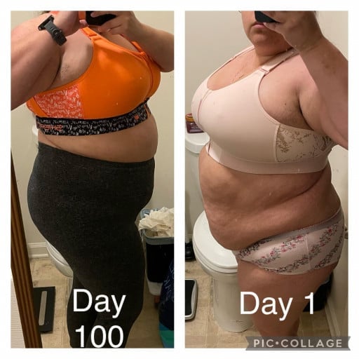 15 lbs Weight Loss Before and After 4 foot 11 Female 233 lbs to 218 lbs