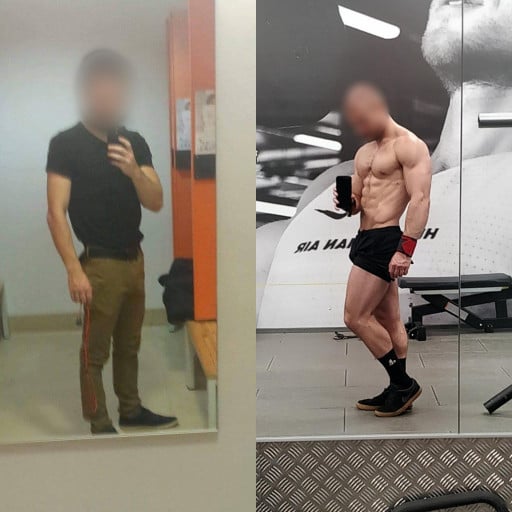 5 foot 8 Male 41 lbs Weight Gain 136 lbs to 177 lbs