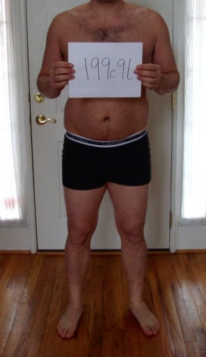 A picture of a 6'2" male showing a snapshot of 230 pounds at a height of 6'2