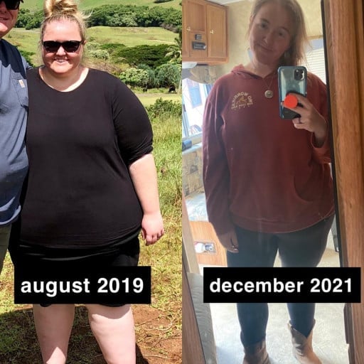 5 foot 4 Female Before and After 222 lbs Weight Loss 441 lbs to 219 lbs