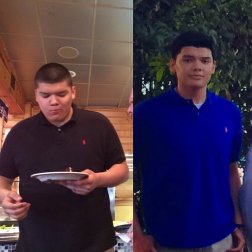 A picture of a 6'2" male showing a weight loss from 295 pounds to 200 pounds. A respectable loss of 95 pounds.