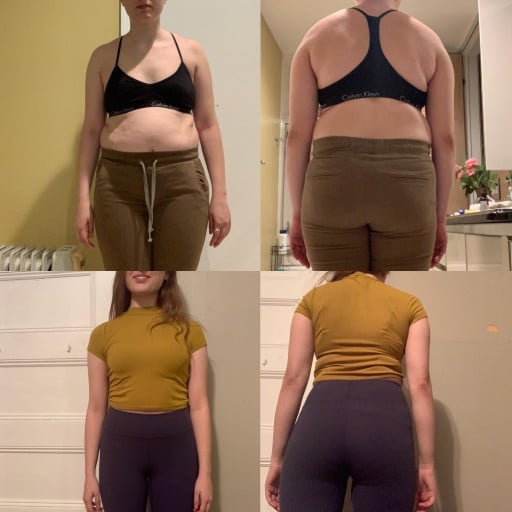 5'5 Female Progress Pics of 24 lbs Weight Loss 146 lbs to 122 lbs