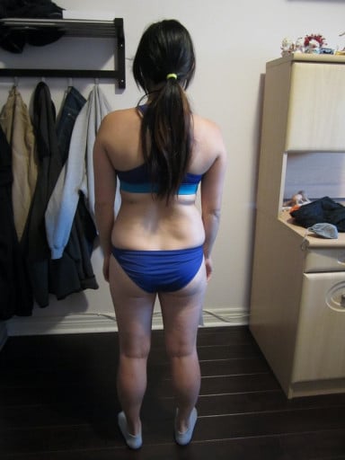 A picture of a 4'11" female showing a snapshot of 103 pounds at a height of 4'11