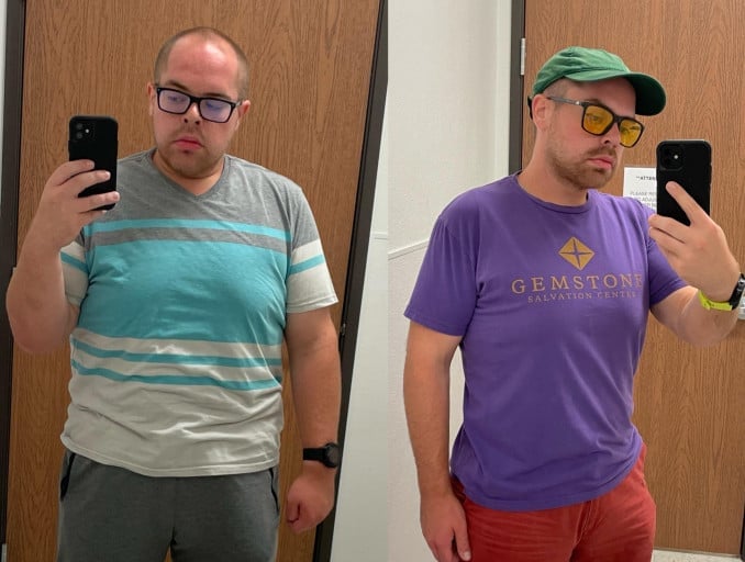 5 feet 9 Male 45 lbs Fat Loss Before and After 235 lbs to 190 lbs