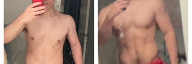 Before and After 15 lbs Weight Gain 6 foot Male 170 lbs to 185 lbs