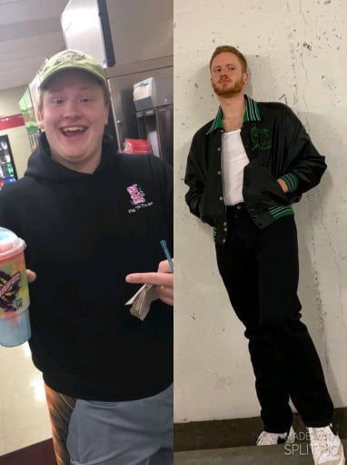 6 foot Male 80 lbs Weight Loss Before and After 270 lbs to 190 lbs