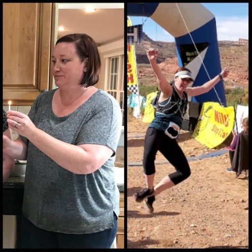 Before and After 97 lbs Weight Loss 5'8 Female 250 lbs to 153 lbs
