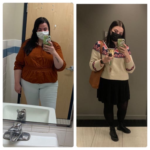 50 lbs Weight Loss 5 foot 6 Female 270 lbs to 220 lbs