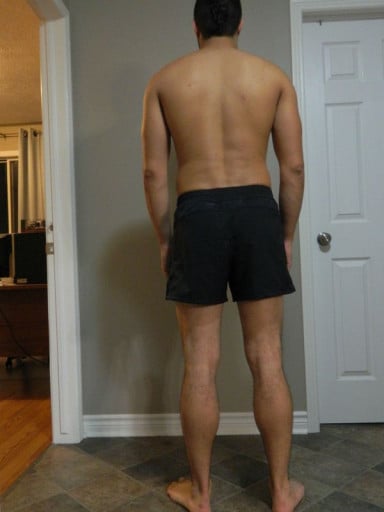 A picture of a 6'1" male showing a snapshot of 185 pounds at a height of 6'1