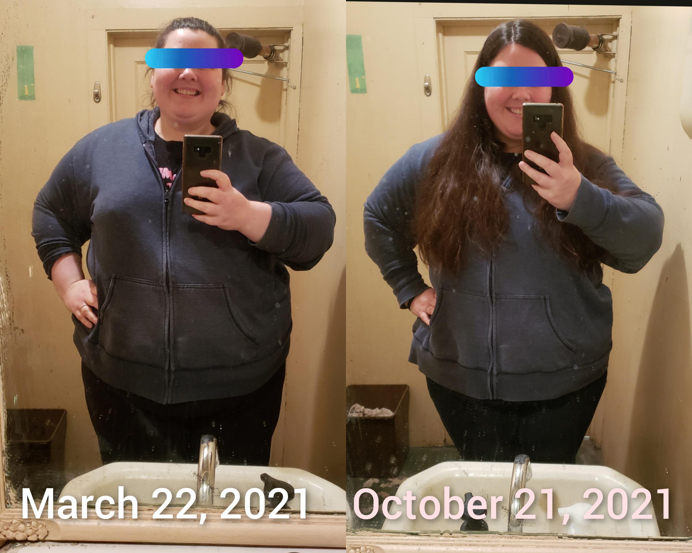 5'4 Female Progress Pics of 40 lbs Fat Loss 375 lbs to 335 lbs