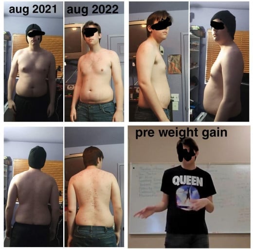Before and After 40 lbs Fat Loss 6 foot 1 Male 245 lbs to 205 lbs